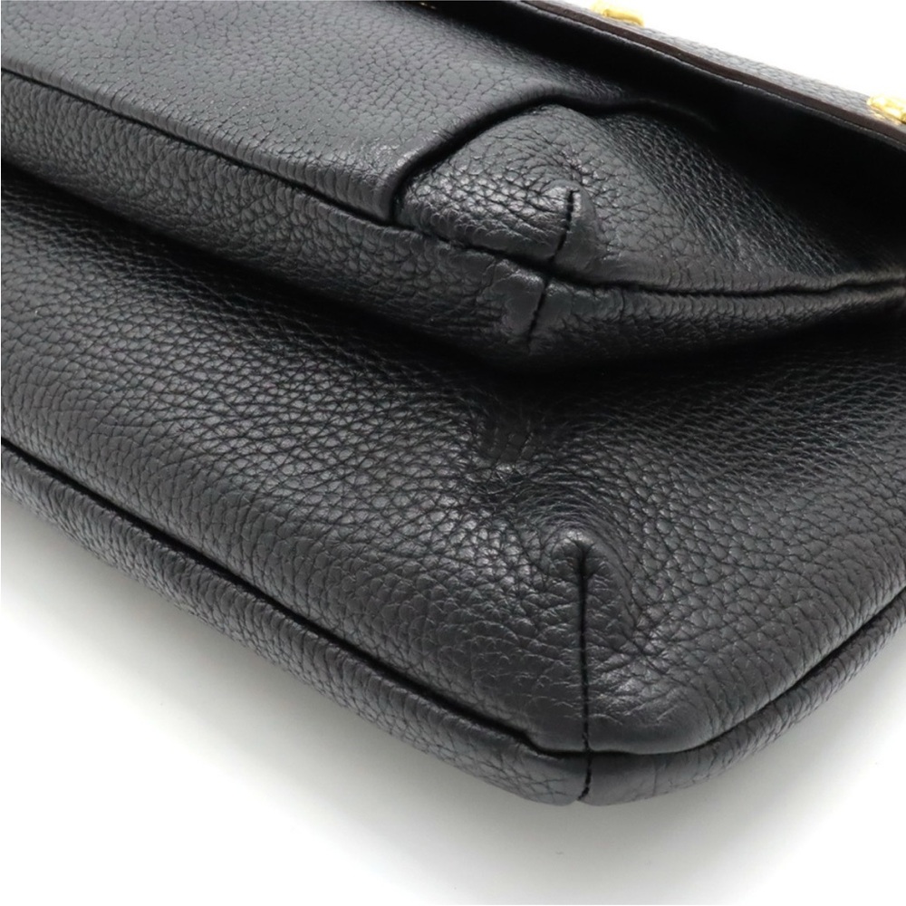 MCM Black Shoulder Bag stud with Gold Chain - Picture 3 of 9